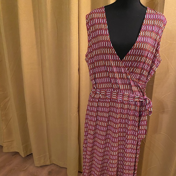 leota dixie faux wrap knit maxi dress